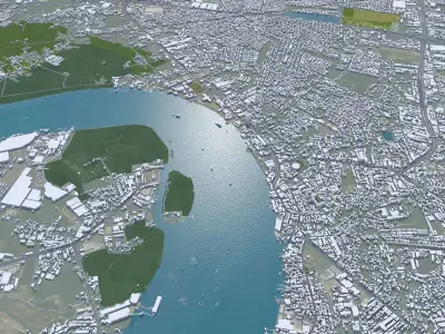 Samut Prakan Thailand 60km Low-poly 3D model