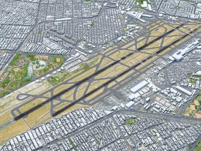 Mexico City Airport 10km Low-poly 3D model