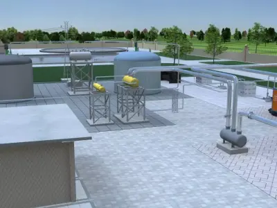 Sewage treatment plant 3D model