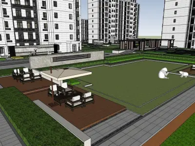 sketchup model 3d city apartment building  3D model