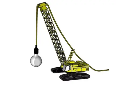 Crawler Crane Lamp  Industrial Style Decorative Light 3D print model