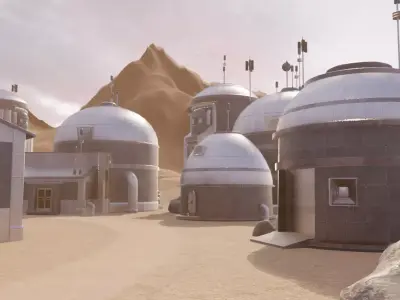 Desert Settlement 3D model