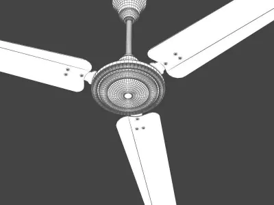 White Ceiling Fan 3D model