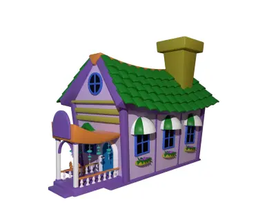 Asset - Cartoons - Background - House 3D model