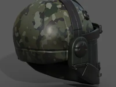 Helmet scifi military combat 3d model low poly human generic  Low-poly 3D model