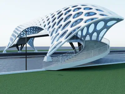 Pedestrian overpass 3D model
