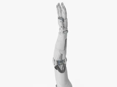 Cyborg arm 4 fingers 3D model