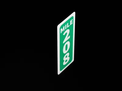 Street Sign Rectangle Narrow Tall Low-poly 3D model
