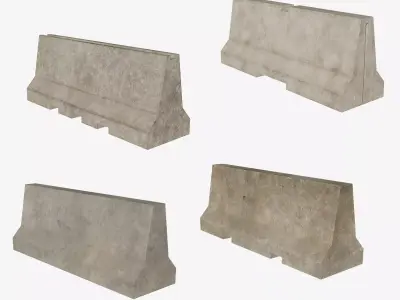 Concrete Barriers Jersey Series ConcreteWallArea G0 N1-4  3D model