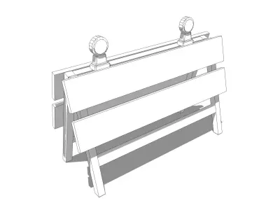 Construction Barrier Low-poly 3D model