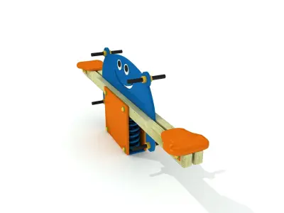 Kids Game Play Equipment 007 Frog Seesaw 3D model