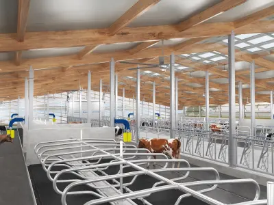  Cow Farm Barn Scene Collection 