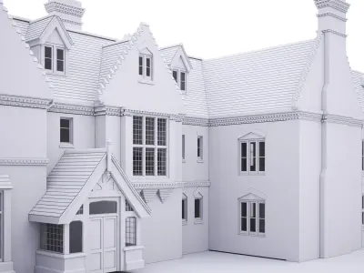 British House Broadoaks Mansion 3D model