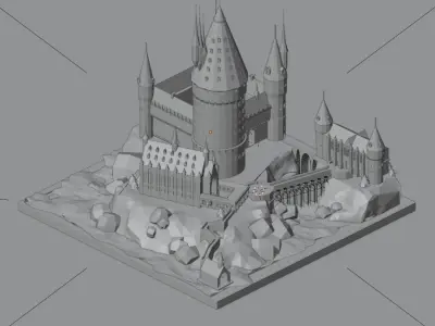 HOGWARTS SCHOOL OF WITCHCRAFT AND WIZARDRY Low-poly 3D model