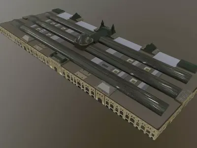 GUM Department Store - State Department Store Low-poly 3D model