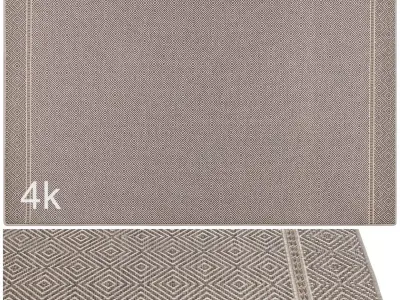 Carpet set 2200 - Jute Rug- 4K 3D model