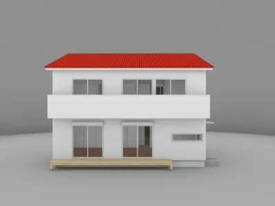 House model for background 40 Low-poly 3D model