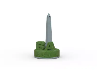 Buenos Aires Obelisk  Architectural Landmark 3D Model 3D print model