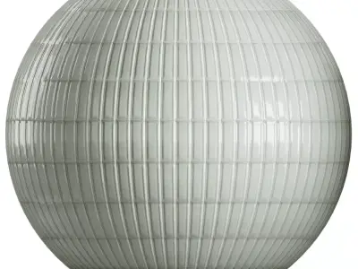 Glossy Gray Fluted Wall Tile 3D Model Texture