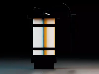 Modern Wall Mounted Lantern Light Free low-poly 3D model