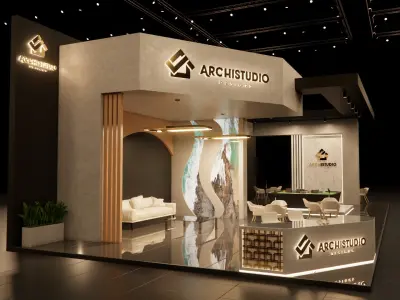 Real estate booth 20m x 8m 3D model 3D model