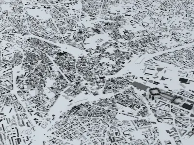 Montpellier Streets and Buildings 3D model