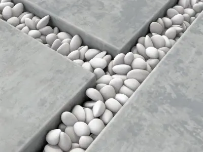 Paving tile pebble low oval n5 3D model