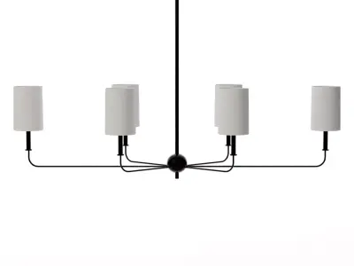 Foxdale Six Light Linear Chandelier Black Low-poly 3D model