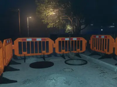 Orange Plastic Roadwork Barricade 3D model