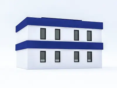 Cartoon Boildings Pack Low-poly 3D model