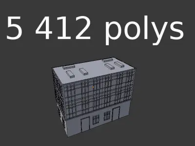 low poly old city building Low-poly 3D model