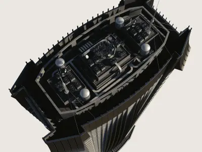 Building Skyscraper City Town Downtown Street Futuristic Utopia Low-poly 3D model