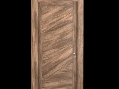 Interior-exterior Wooden Door 3D model 4
