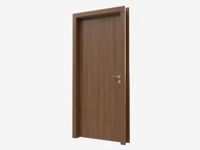 Modern Wooden Interior Door with Furniture 016 3D model