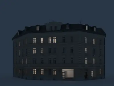 Residential City Building - Corner - 20 - Restaurant 3D model