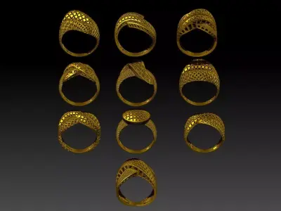 40 light weight rings  STL files  ready for print 3D 3D Model Pack