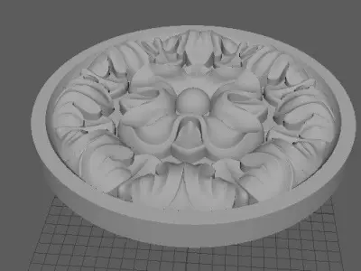 rosette decorative medallion 3D model 2