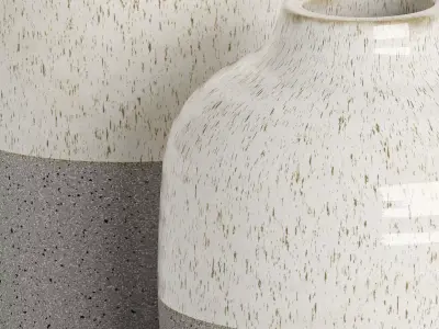 Two ceramic vases in cream and gray colors 3D model