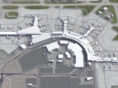 Calgary - International Airport - YYC Low-poly 3D model