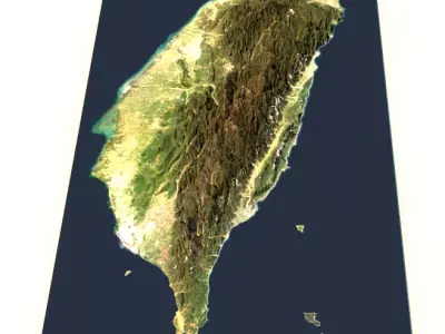 TAIWAN MAIN ISLAND 3D Terrain  Topography MAP 3D model