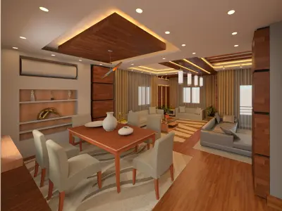 Revit Dining and living room 3D model