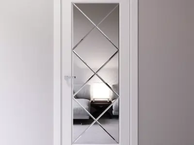 Interior door decorated with a mirror 3D model
