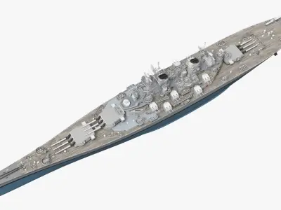  1940s Naval Battleship Rigged 