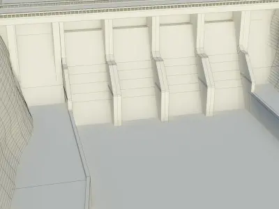 Dam - Low Poly - Game Ready - PBR hydroelectric Low-poly 3D model