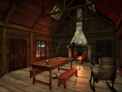 Hunters Hut Low-poly 3D model