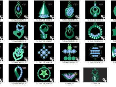 500 Charms Light Wt Pendant 3dm collection 3D print model