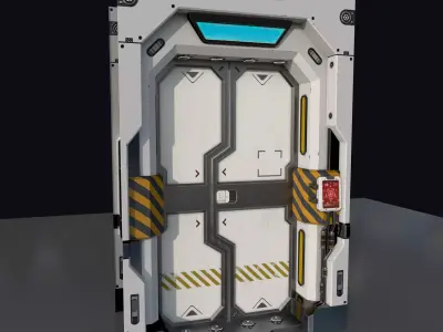 sci-fi door Low-poly 3D model