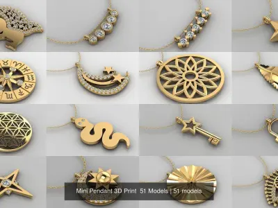 Mini Pendant 3D Print  51 Models 3D Model Pack