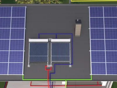 Home Solar Energy System 3D model