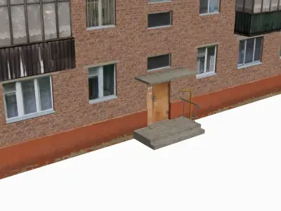 Russian Soviet brick house 2 3D model